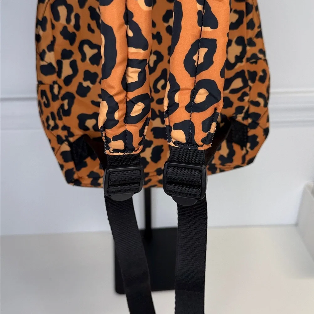 Marc Jacobs Cheetah Diamond Quilt Backpack nylon black tan purse bag backpack